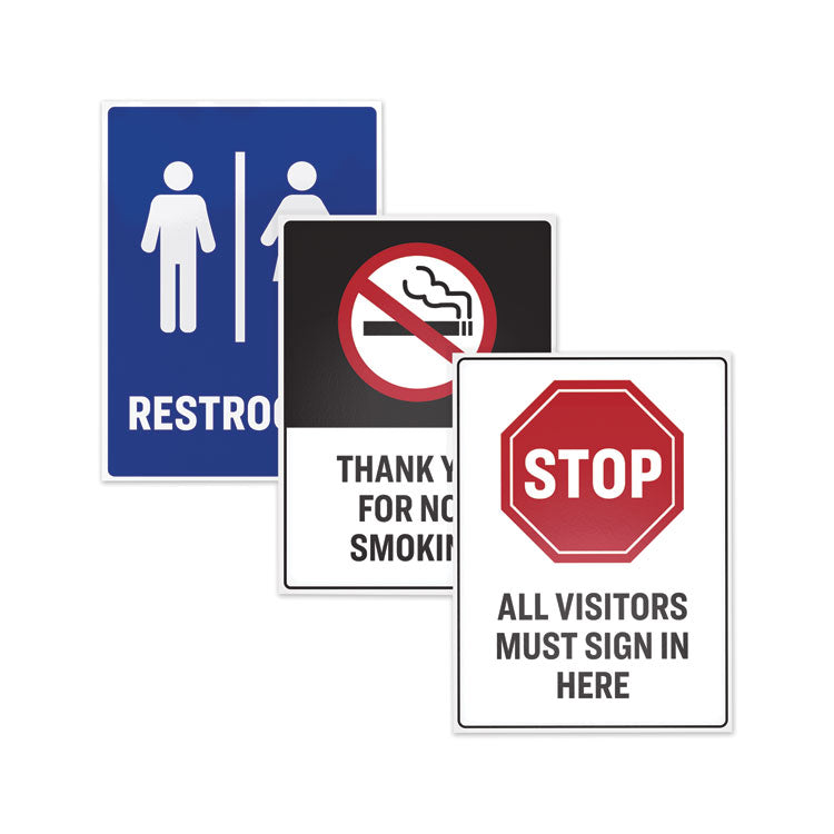 Avery® Surface Safe Removable Label Safety Signs, Inkjet/Laser Printers, 5 x 7, White, 2/Sheet, 15 Sheets/Pack (AVE61511) Pack of 30