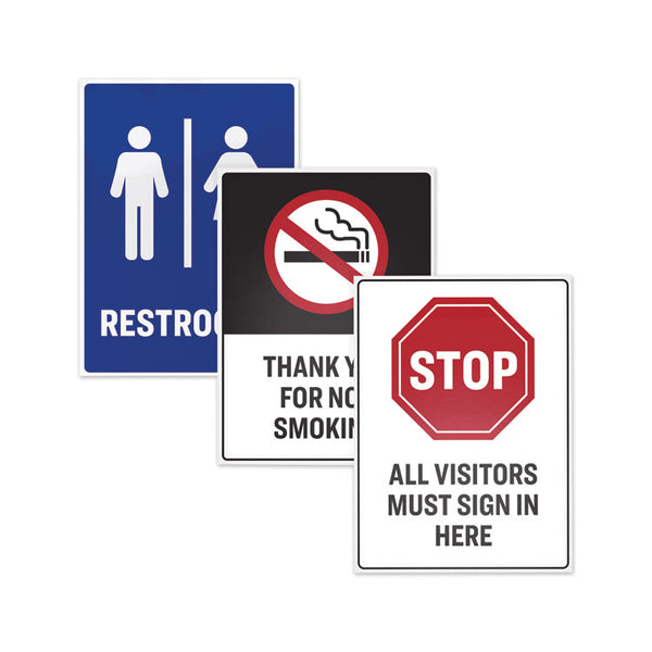 Avery® Surface Safe Removable Label Safety Signs, Inkjet/Laser Printers, 8 x 8, White, 15/Pack (AVE61513)