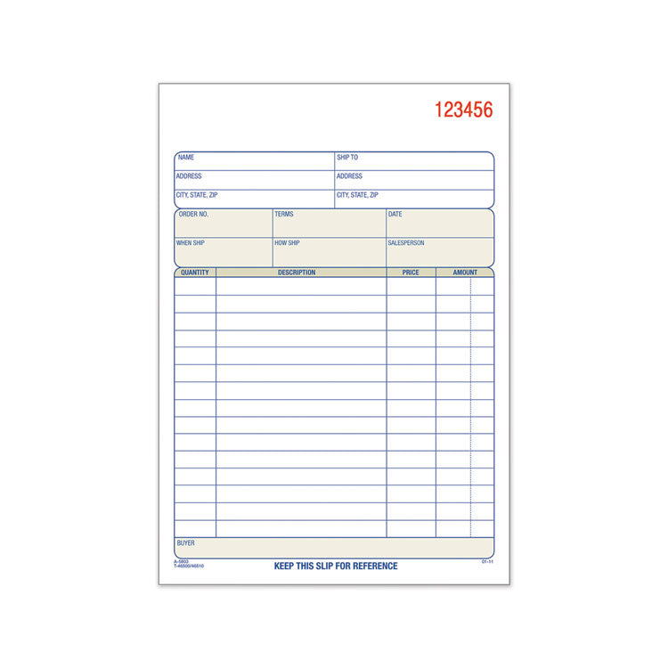 TOPS™ Sales Order Book, Two-Part Carbonless, 7.94 x 5.56, 50 Forms Total (TOP46500) Each