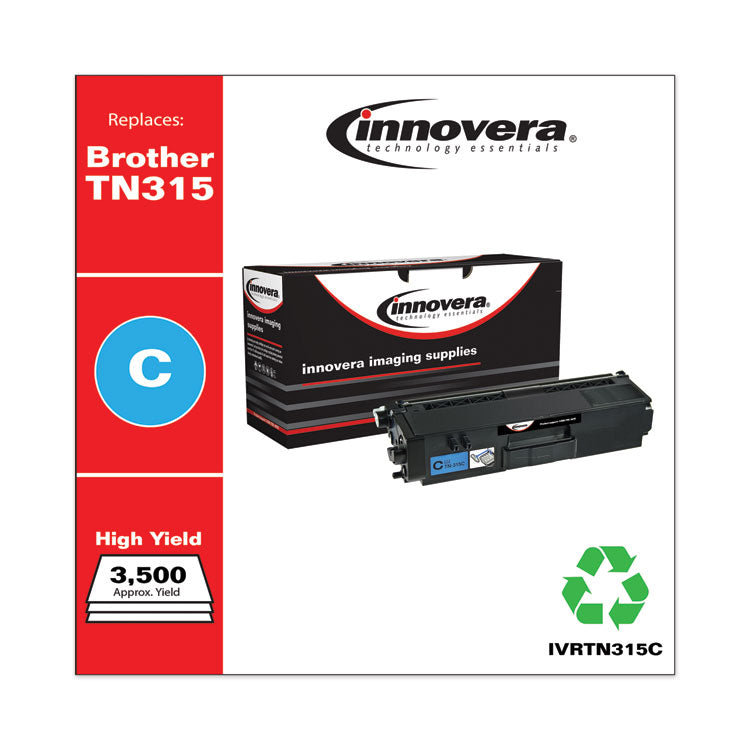 Innovera® Remanufactured Cyan High-Yield Toner, Replacement for TN315C, 3,500 Page-Yield (IVRTN315C) Each