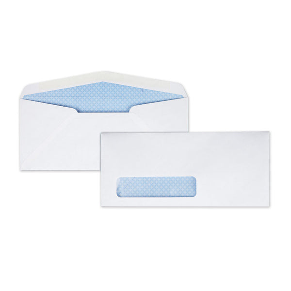 Quality Park™ Security Tint Window Envelope, #10, Bankers Flap, Gummed Closure, 4.13 x 9.5, White, 500/Box (QUA21412) Box of 500