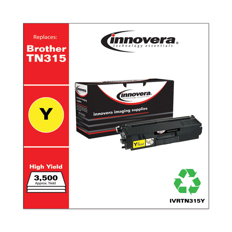 Innovera® Remanufactured Yellow High-Yield Toner, Replacement for TN315Y, 3,500 Page-Yield (IVRTN315Y) Each