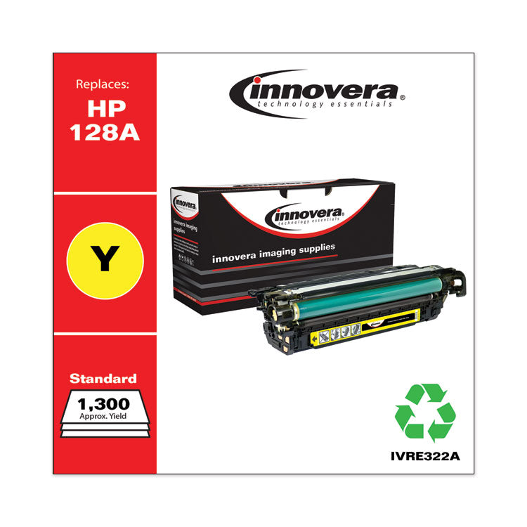 Innovera® Remanufactured Yellow Toner, Replacement for 128A (CE322A), 1,300 Page-Yield (IVRE322A) Each