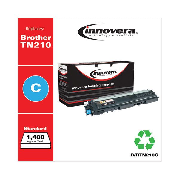 Innovera® Remanufactured Cyan Toner, Replacement for TN210C, 1,400 Page-Yield (IVRTN210C) Each