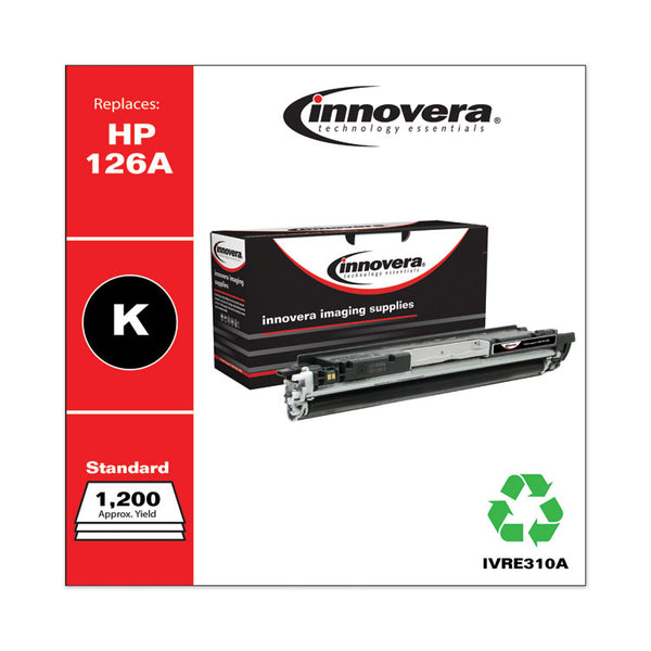 Innovera® Remanufactured Black Toner, Replacement for 126A (CE310A), 1,200 Page-Yield (IVRE310A) Each