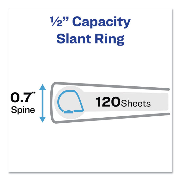 Avery® Framed View Heavy-Duty Binders, 3 Rings, 0.5" Capacity, 11 x 8.5, Black (AVE68050) Each