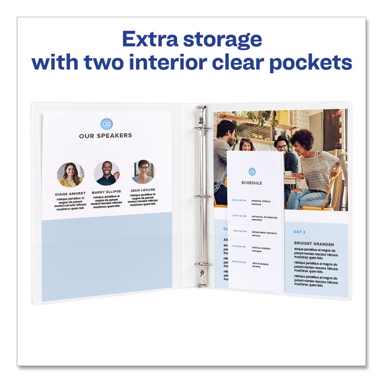 Avery® Framed View Heavy-Duty Binders, 3 Rings, 1" Capacity, 11 x 8.5, White (AVE68056)