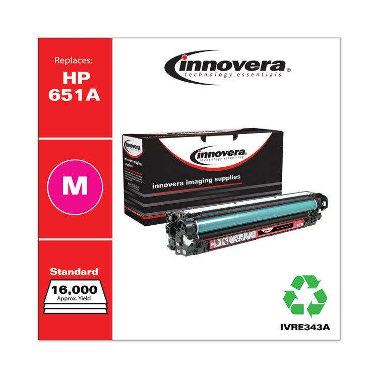 Innovera® Remanufactured Magenta Toner, Replacement for 651A (CE343A), 13,500 Page-Yield (IVRE343A)