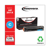 Innovera® Remanufactured Cyan High-Yield Toner, Replacement for 201X (CF401X), 2,300 Page-Yield (IVRF401X) Each