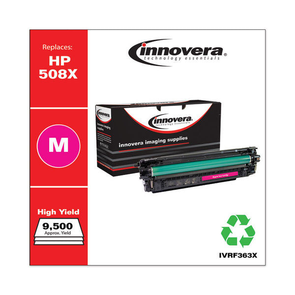 Innovera® Remanufactured Magenta High-Yield Toner, Replacement for 508X (CF363X), 9,500 Page-Yield (IVRF363X) Each