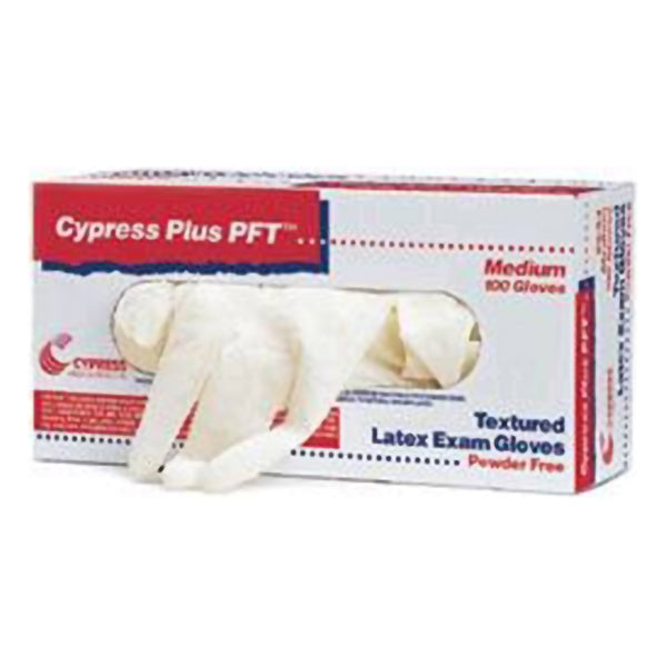 Cypress Plus® PFT Exam Glove Large NonSterile Latex Standard Cuff Length Fully Textured Ivory Not Rated (367583_BX) 100/BX