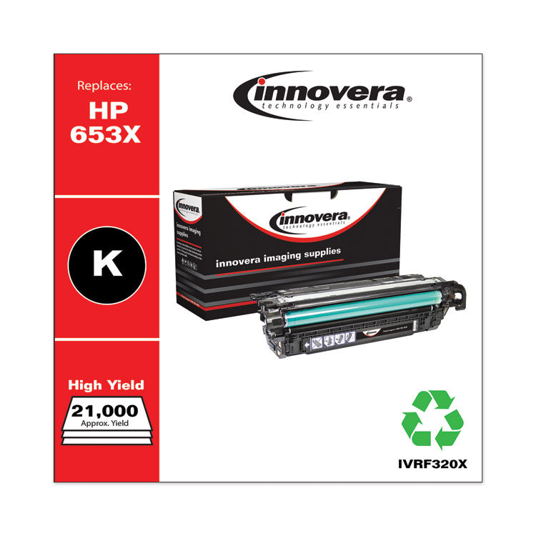 Innovera® Remanufactured Black High-Yield Toner, Replacement for 653X (CF320X), 21,000 Page-Yield, Ships in 1-3 Business Days (IVRF320X) Each