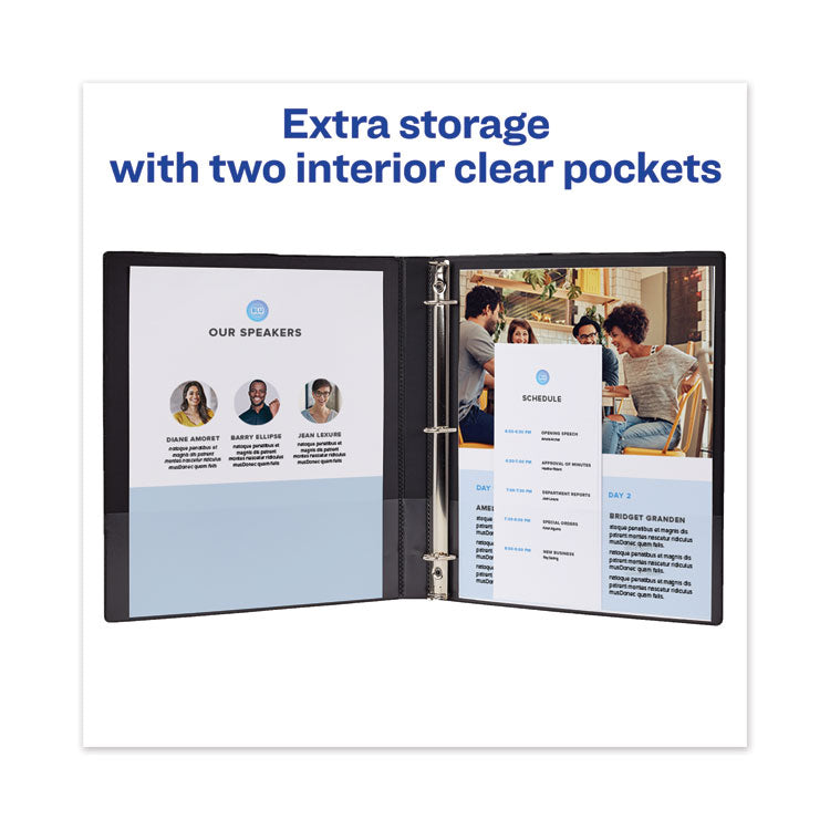 Avery® Framed View Heavy-Duty Binders, 3 Rings, 2" Capacity, 11 x 8.5, Navy Blue (AVE68033) Each