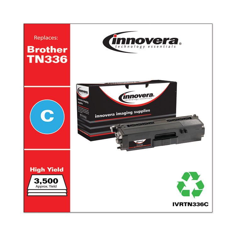 Innovera® Remanufactured Cyan High-Yield Toner, Replacement for TN336C, 3,500 Page-Yield, Ships in 1-3 Business Days (IVRTN336C) Each