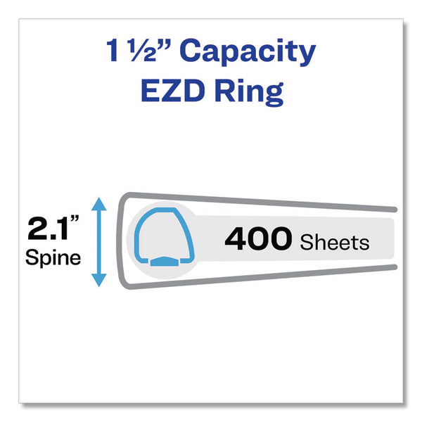 Avery® Framed View Heavy-Duty Binders, 3 Rings, 1.5" Capacity, 11 x 8.5, White (AVE68060)