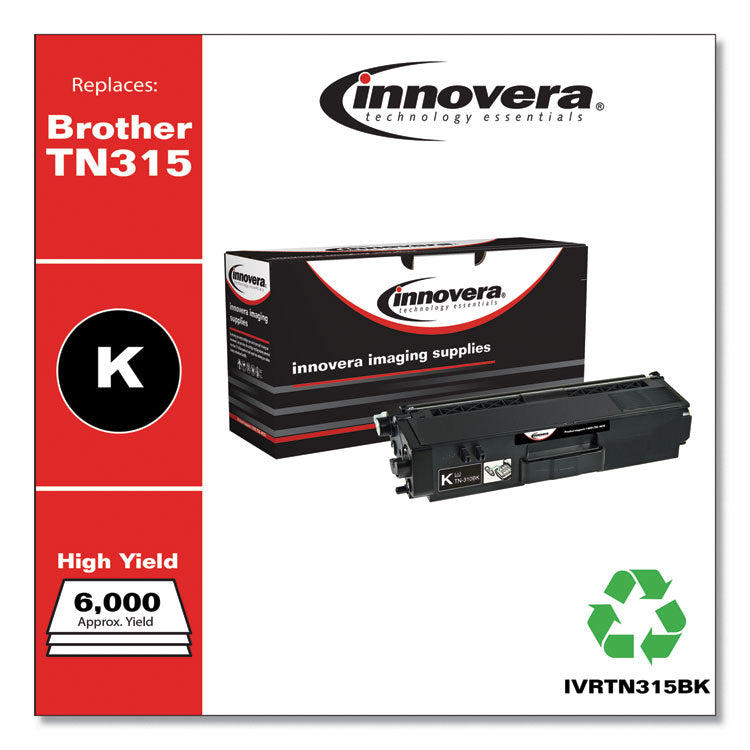 Innovera® Remanufactured Black High-Yield Toner, Replacement for TN315BK, 6,000 Page-Yield (IVRTN315BK) Each