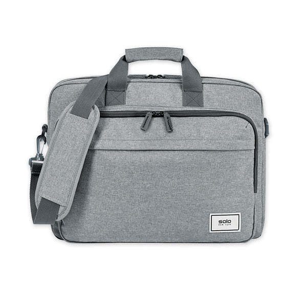 Solo Sustainable Re:cycled Collection Laptop Bag, Fits Devices Up to 15.6", Recycled PET Polyester, 16.25 x 4.5 x 12, Gray (USLUBN12710) Each