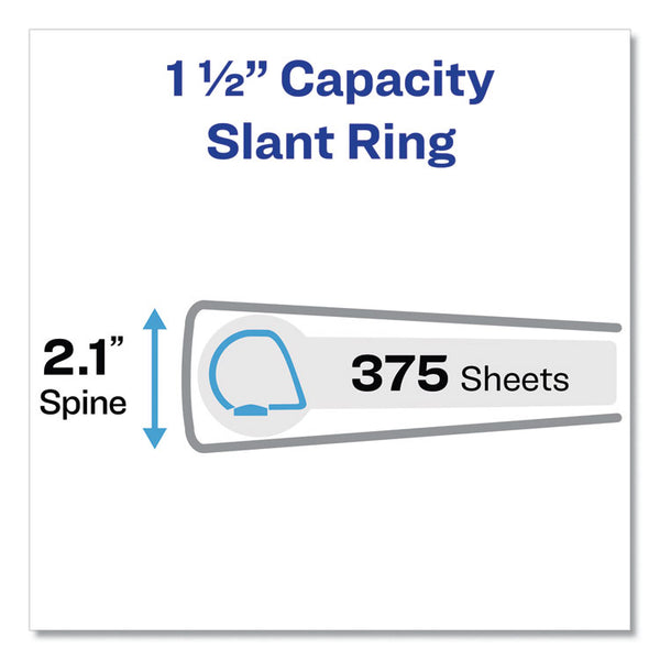 Avery® TouchGuard Protection Heavy-Duty View Binders with Slant Rings, 3 Rings, 1.5" Capacity, 11 x 8.5, White (AVE17142)