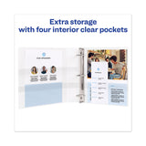 Avery® TouchGuard Protection Heavy-Duty View Binders with Slant Rings, 3 Rings, 4" Capacity, 11 x 8.5, White (AVE17145)