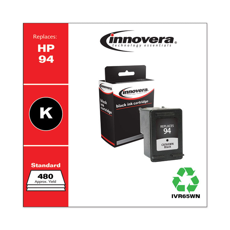 Innovera® Remanufactured Black Ink, Replacement for 94 (C8765WN), 480 Page-Yield (IVR65WN) Each