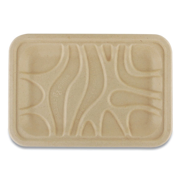 World Centric® Fiber Trays, PLA Lined, PFAS Free, 1-Compartment, 8.2 x 5.7 x 0.7, Natural, Paper, 500/Carton (WORTRSC2SLLF) Case of 500