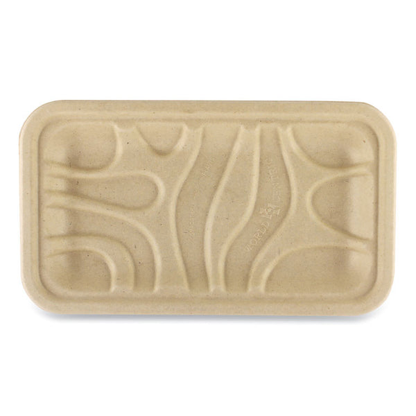 World Centric® Fiber Trays, PLA Lined, PFAS Free, 1-Compartment, 8.3 x 4.9 x 0.7, Natural, Paper, 500/Carton (WORTRSC17SLLF) Case of 500