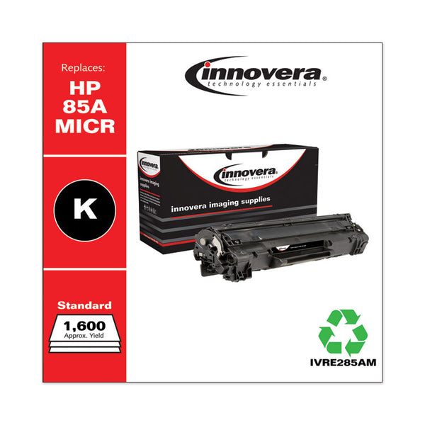 Innovera® Remanufactured Black MICR Toner, Replacement for 85AM (CE285AM), 1,600 Page-Yield (IVRE285AM) Each