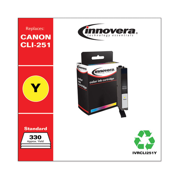 Innovera® Remanufactured Yellow Ink, Replacement for CLI-251 (6516B001), 330 Page-Yield (IVRCLI251Y) Each