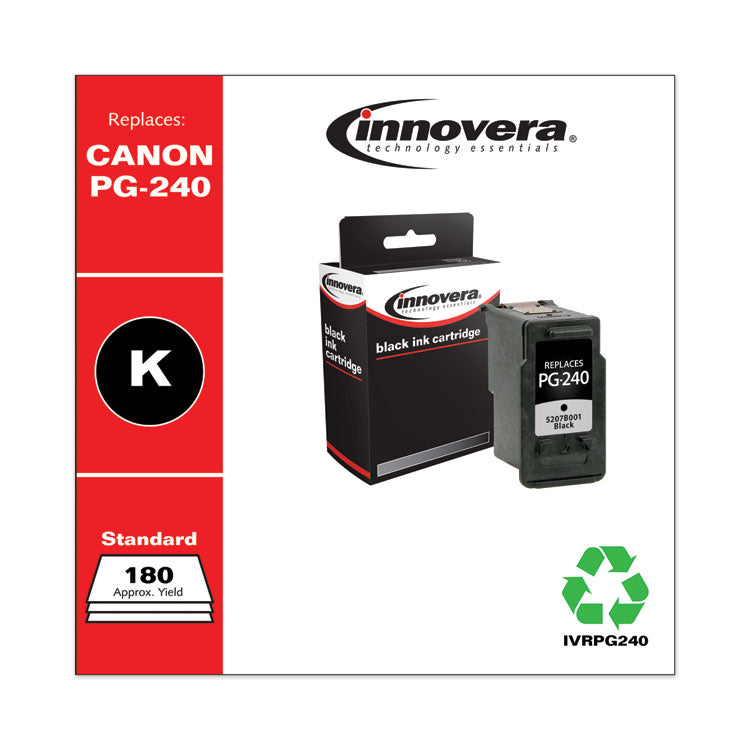 Innovera® Remanufactured Black Ink, Replacement for PG-240 (5207B001), 180 Page-Yield (IVRPG240) Each