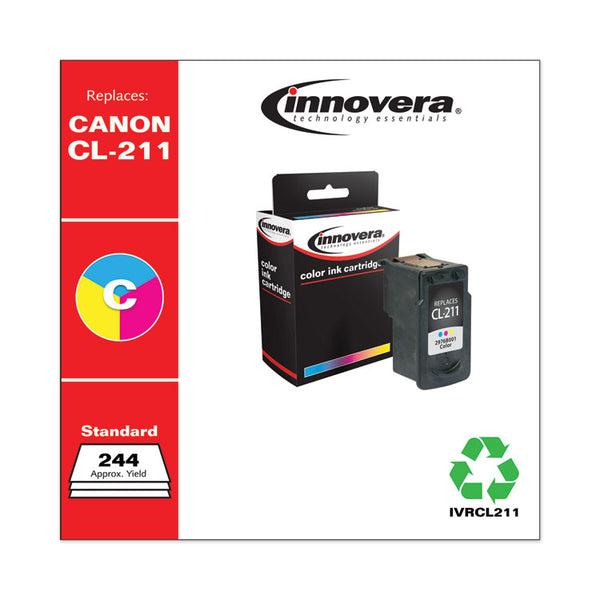 Innovera® Remanufactured Tri-Color Ink, Replacement for CL-211 (2976B001), 244 Page-Yield (IVRCL211) Each