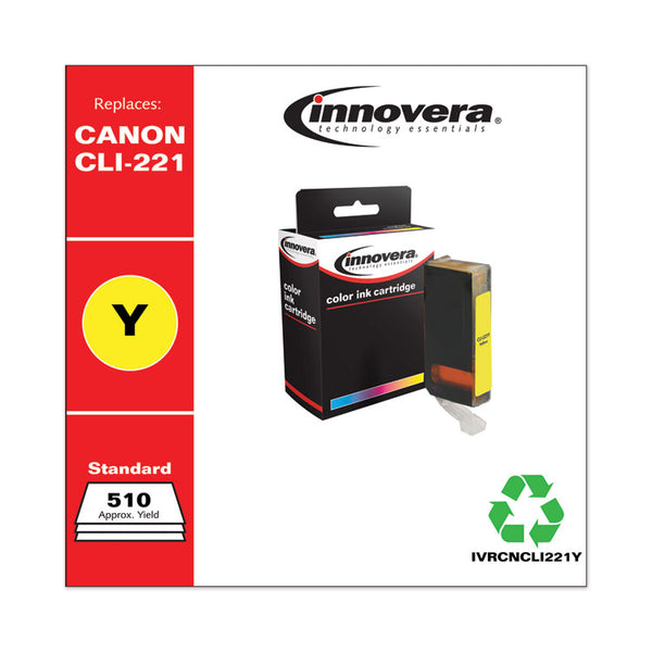 Innovera® Remanufactured Yellow Ink, Replacement for CLI-221Y (2949B001), 510 Page-Yield (IVRCNCLI221Y) Each