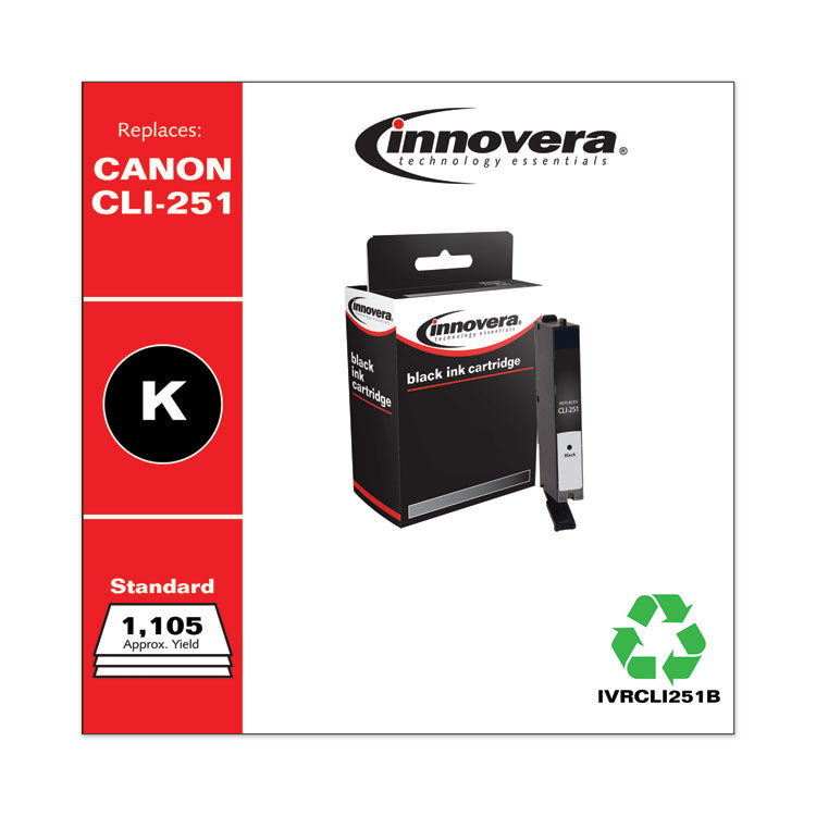 Innovera® Remanufactured Black Ink, Replacement for CLI-251 (6513B001), 1,105 Page-Yield (IVRCLI251B) Each