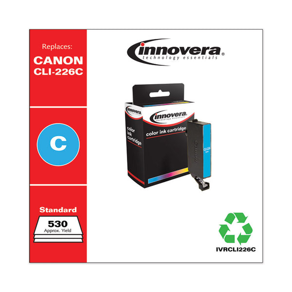 Innovera® Remanufactured Cyan Ink, Replacement for CLI-226 (4547B001AA), 530 Page-Yield (IVRCLI226C) Each