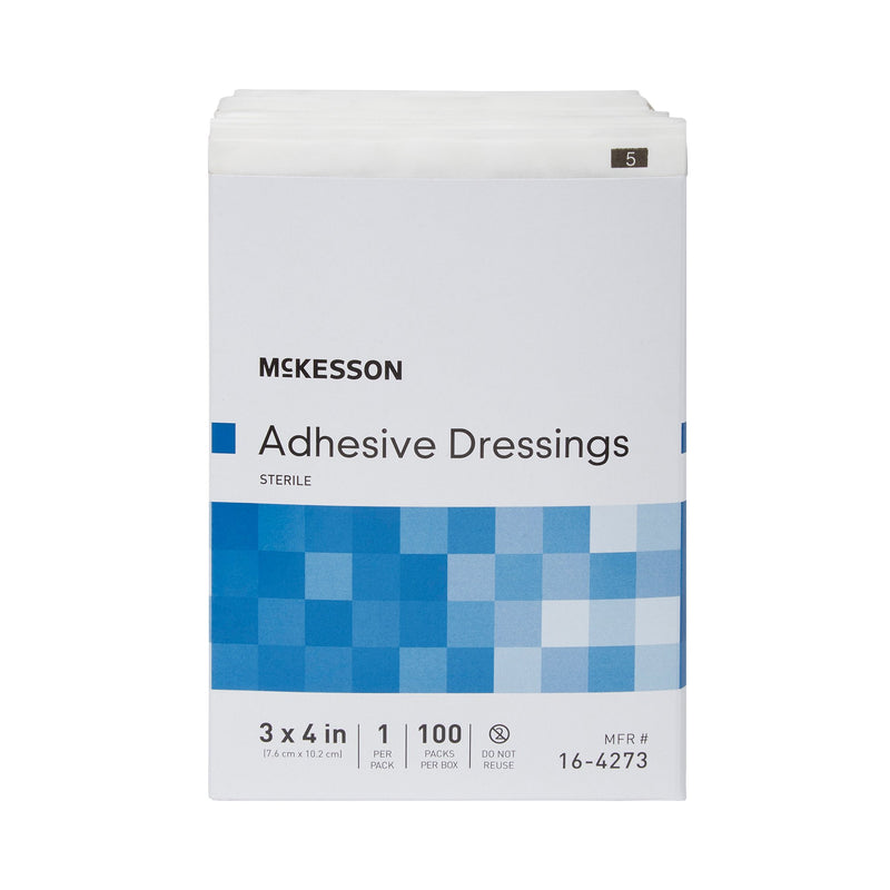 McKesson Non-Adherent Dressing with Adhesive 3 X 4 Inch Sterile 1 per Pack (1086175_CS) 1200/CS