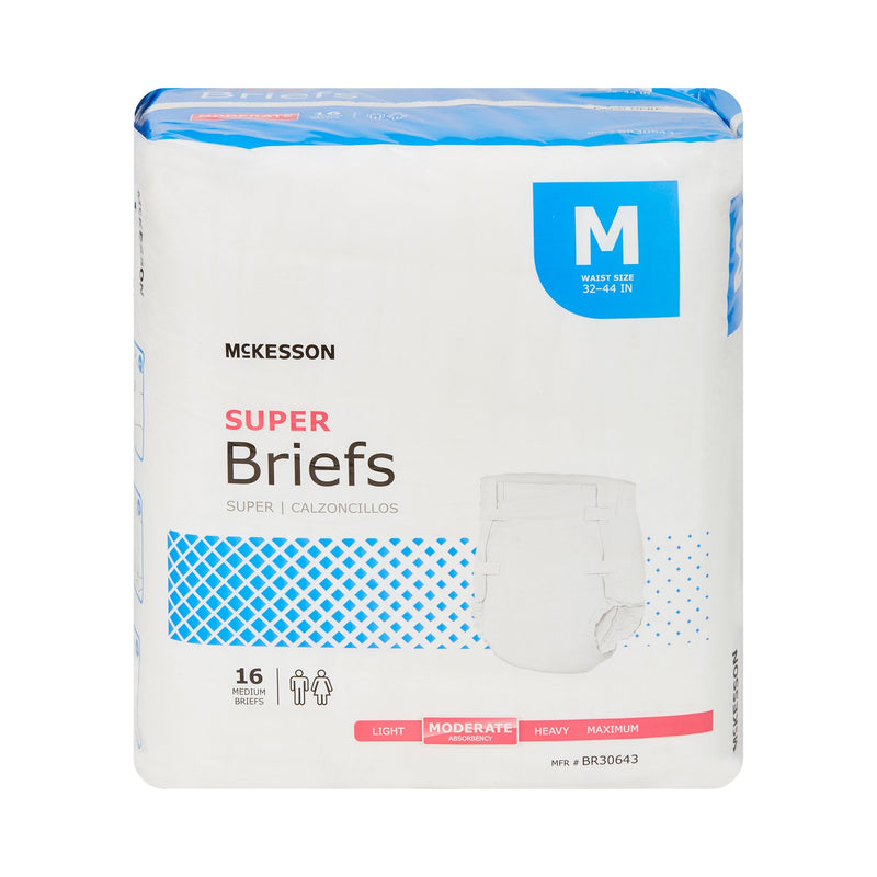McKesson Unisex Adult Incontinence Brief Medium Disposable Moderate Absorbency (1123841_CS) 96/CS