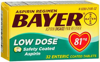 Bayer® Pain Relief 81 mg Strength Aspirin Tablet 32 per Bottle (981617_BT) 1/BT