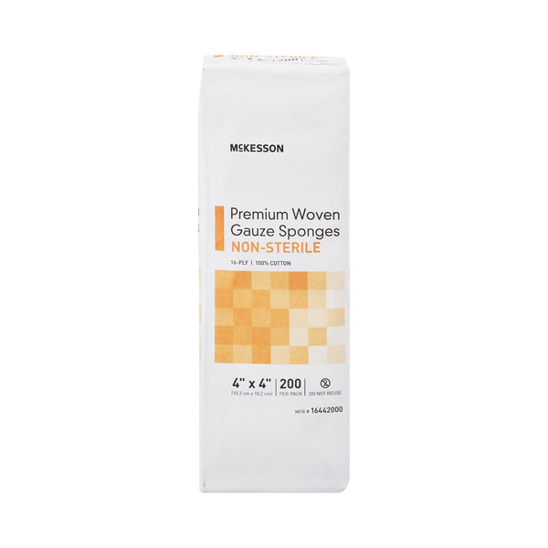 McKesson Gauze Sponge 4 X 4 Inch 16-Ply NonSterile 200 per Pack (446043_PK) 200/PK
