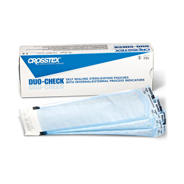 Duo-Check® Sterilization Pouch Ethylene Oxide (EO) Gas / Steam 5-1/4 X 15 Inch Transparent / Blue Self Seal Paper / Film (973755_CS) 2000/CS