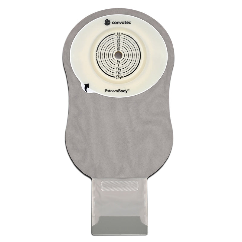 Esteem Body™ Ostomy Pouch One-Piece System 11 Inch Length Convex, Trim To Fit 10 to 35 mm Stoma Drainable (1243466_BX) 10/BX