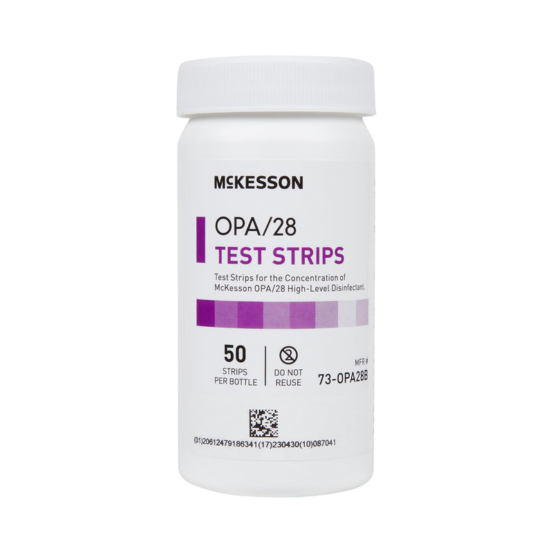 McKesson OPA/28 OPA Concentration Indicator Pad 50 Test Strips Bottle Single Use (852218_CS) 2/CS