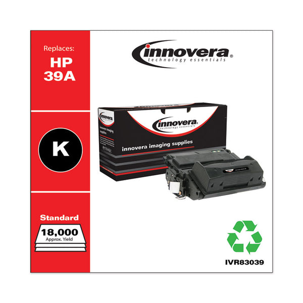 Innovera® Remanufactured Black Toner, Replacement for 39A (Q1339A), 18,000 Page-Yield (IVR83039) Each