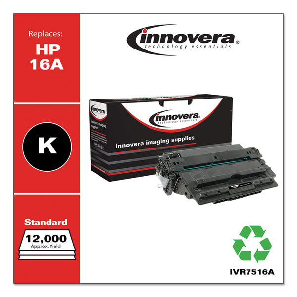 Innovera® Remanufactured Black Toner, Replacement for 16A (Q7516A), 12,000 Page-Yield (IVR7516A) Each