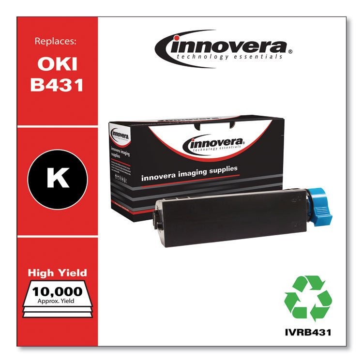 Innovera® Remanufactured Black Toner, Replacement for 44574901, 10,000 Page-Yield (IVRB431) Each