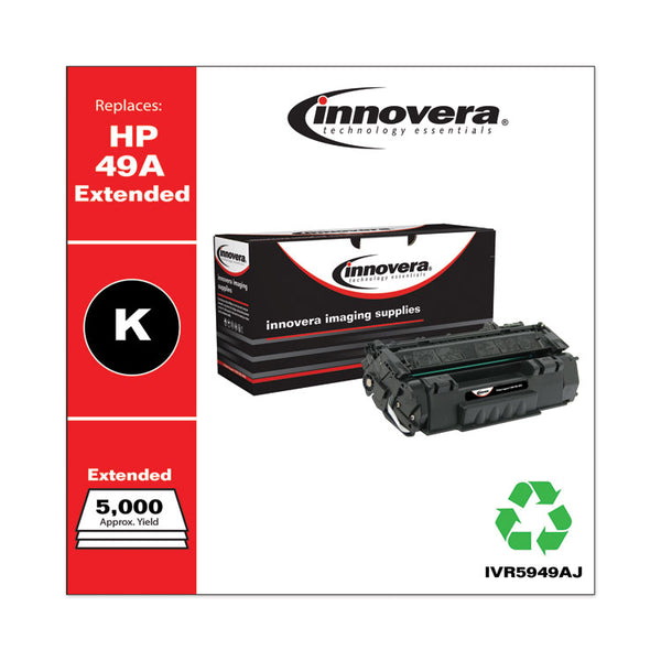 Innovera® Remanufactured Black Extended-Yield Toner, Replacement for 49A (Q5949AJ), 5,000 Page-Yield, Ships in 1-3 Business Days (IVR5949AJ) Each