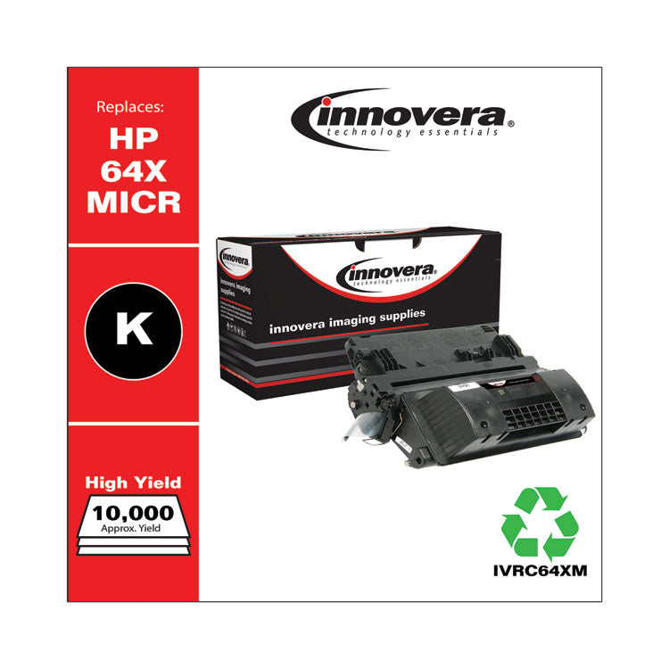 Innovera® Remanufactured Black High-Yield MICR Toner, Replacement for 64XM (CC364XM), 24,000 Page-Yield, Ships in 1-3 Business Days (IVRC64XM) Each