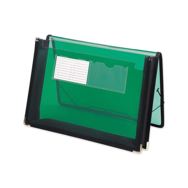Smead™ Poly Wallets, 2.25" Expansion, 1 Section, Elastic Cord Closure, Letter Size, Translucent Green (SMD71951)