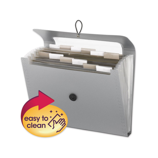 Smead™ Step Index Organizer, 12 Sections, Cord/Hook Closure, 1/6-Cut Tabs, Letter Size, Silver (SMD70903)