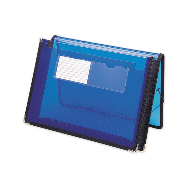 Smead™ Poly Wallets, 2.25" Expansion, 1 Section, Elastic Cord Closure, Letter Size, Translucent Blue (SMD71953)