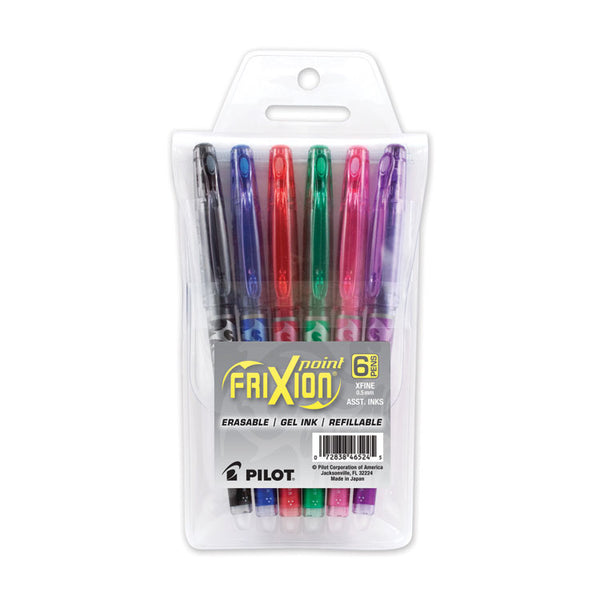 Pilot® FriXion Ball Erasable Gel Pen, Stick, Extra-Fine 0.5 mm, Assorted Ink and Barrel Colors, 6/Pack (PIL46524)