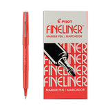 Pilot® Fineliner Porous Point Pen, Stick, Fine 0.4 mm, Red Ink, Red Barrel (PIL11015EA) Each